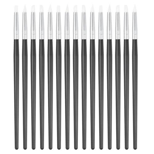 PATIKIL Silicone Clay Sculpting Tool, 15 Pcs Clay Shaping Tool Soft Rubber Modeling Dotting Tool for Pottery Clay Craft Painting Nail Rock, Black/White (5mm) - color: Black/White, size: 5mm