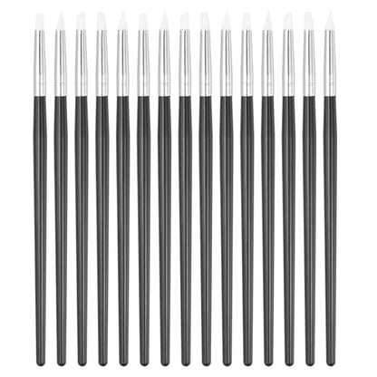 PATIKIL Silicone Clay Sculpting Tool, 15 Pcs Clay Shaping Tool Soft Rubber Modeling Dotting Tool for Pottery Clay Craft Painting Nail Rock, Black/White (5mm) - color: Black/White, size: 5mm