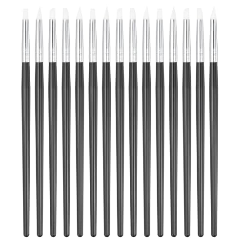 PATIKIL Silicone Clay Sculpting Tool, 15 Pcs Clay Shaping Tool Soft Rubber Modeling Dotting Tool for Pottery Clay Craft Painting Nail Rock, Black/White (5mm) - color: Black/White, size: 5mm