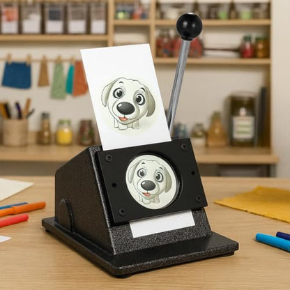 1 Inch Circle Punch Cutter Button Maker Machine for Paper Craft, DIY Hole Die Cutting Tool