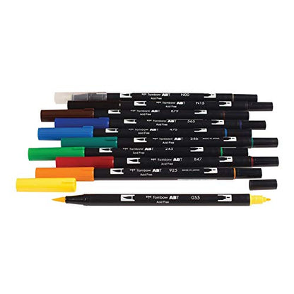 Tombow ABT Dual Brush Pen Set of 10, Primary