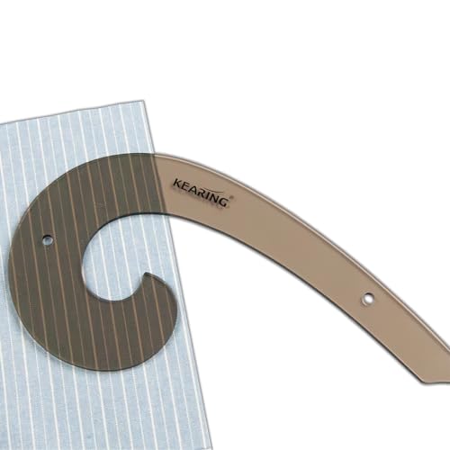 KEARING 9"(23CM) Classic Acrylic French Curve Ruler Vary Form Curve Clear Hip Measuring Curve Ruler for Sewing Fashion Pattern Making Dressing Making, Design Supplies - style: PM6012(9")