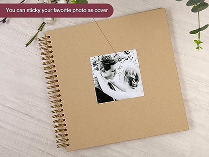 potricher 12 x 12 Inch Large DIY Scrapbook Photo Album 80 Pages, Yellow - color: Yellow, size: 12 Inch 80 Pages