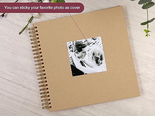 potricher 12 x 12 Inch Large DIY Scrapbook Photo Album 80 Pages, Yellow - color: Yellow, size: 12 Inch 80 Pages