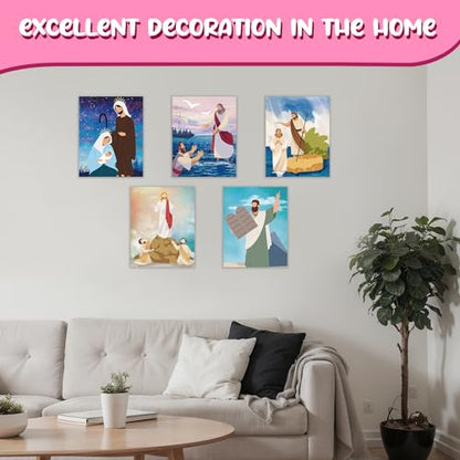Sherr 10 Pcs Pre Drawn Canvas for Painting,Religious,8 X 10 Inch | Preprinted Stretched Cotton Canvas for Adults, Pre Drawn Painting Outlines for Couple Date Night, Sip and Paint Party Favor - style: Religious