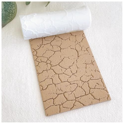 KEOKER Cracked Surface Polymer Clay Roller Texture - Great for Clay Cutters and Texture Sheets - color: Cracked Surface Color