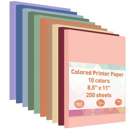 MAXECHO 8.5" x 11" Bulk Colored Copy & Print Paper Sheets Assorted Colors Printer Paper Computer Paper Suitable for Origami, Crafts, DIY Projects, 80 GSM