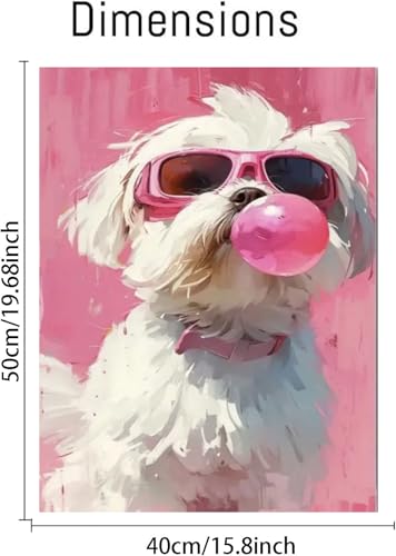 FunLynJoy Paint by Numbers for Adults Beginner, Funny Animals Paint by Numbers Funny Pet 16 x 20 Inch (Dog-04) - color: Dog-04