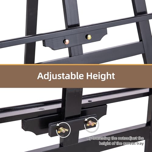 Adjustable Wooden Easel Stand for Painting&Display, Black | Folding Art Easel for Display, Drawing, Wedding Sign and Poster, Suitable for Kids and Adults, Holds Up to 42" - style: Black -1 Pack
