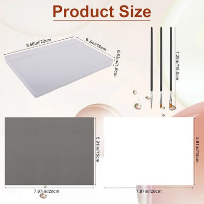 105P Stay Wet Palette for Acrylic Painting Miniatures Paint Pallet | Long Time Keep Wet, Reusable & Save Paint, 100P Palette Paper, 1 Keep Paint Moist Sponge, 3P Miniatures Brush, 1P plastic box
