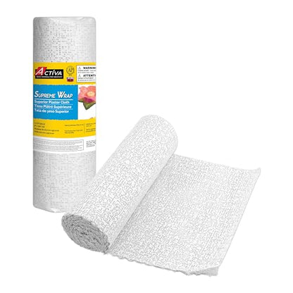 Supreme Wrap Premium Plaster Cloth, 8” x 15’, 2 Rolls, Ideal for Sculpting | Easy-to-use and shape, just dip in water, fine knit for best detail, smooth finish, cuts easily, fast drying, paintable
