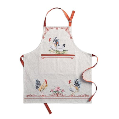 Maison d' Hermine Aprons for women with Pocket 100% Cotton (27.50"x31.50") | Adjustable Neck Strap & long ties Apron Men Chef Wedding Cooking Gardening Server Maid - color: 027 - Campagne