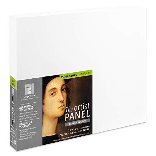 Ampersand Artist Panel Primed Smooth Surface for Painting and Mixed-Media, 1.5 Inch Depth, 11X14 Inch (PWP151114) - color: 1.5 Inch Depth, size: 11X14