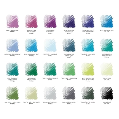 Conté à Paris Conte Carres Crayons - 48 Assorted Colours | Rich Pigmentation, Smooth Blending & Layering, Vibrant Hues, Sketching, Shading, Illustration, Mixed Media Artwork - style: 48 Count - Assorted