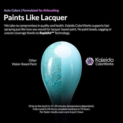 Gaahleri Kaleido Water-Based Acrylic Airbrush Paint Kit 24 Auto Color Set | Pre-Thinned, High Gloss, Fast-Drying, with Thinner & Cleaner - color: 24 Auto Colors Set