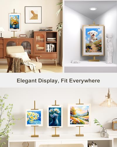 Adjustable Tabletop Easel Stand, 29" H Gold 2 Pack | Picture Easels for Display, Picture Frame Holder, For Art, Photo - color: Gold 2Pack