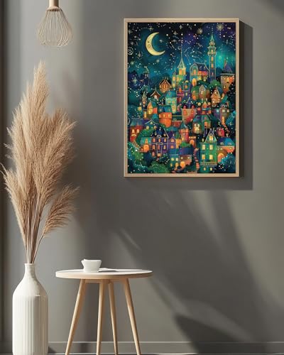 Starry Night Diamond Art Kits for Adults, Landscape Diamond Art 12X16 Inch - color: Landscape 12
