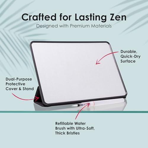 Buddha Board Enso – Portable Water Painting Board with Brush – Reusable Zen Drawing Canvas for Mindfulness, Meditation, and Creative Relaxation – Travel Art Set