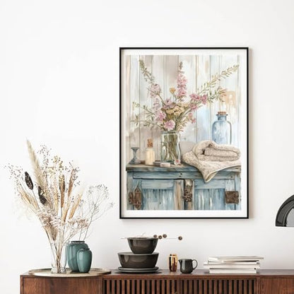 Bathroom Flower Diamond Art Kits for Adults Diamond Painting 12x16 Inch - color: DD139