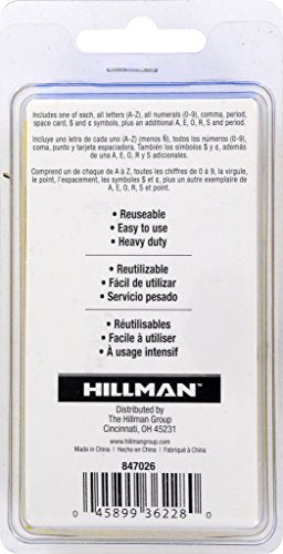 Hillman 847026 2-Inch Numbers, Letters, and Punctuation Combo Stencil Set - size: 2 Inch