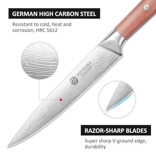 YOTSUBA Japanese Carving Knife and Fork Set with Ergonomic Rosewood Handle - style: 2pcs carving set