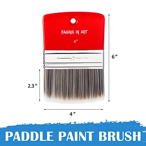 4 Inch Filbert Paddle Paint Brush | Scale Brush, Blending Paint Brush for Oil and Acrylic Paints - color: Filbert, size: 4''