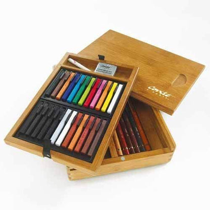 Conté à Paris Pastel Carré & Sketch Pencil Wood Box, Set of 30, Assorted