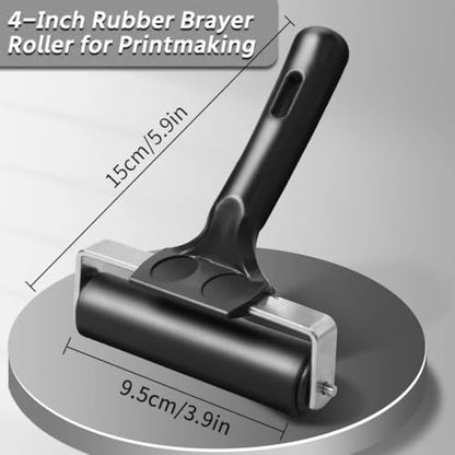 Brayer Roller Printmaking Rubber Press Roller 4 Inch Diamond Painting Roller for Craft Projects Ink and Stamping Tools Make Cards Painting
