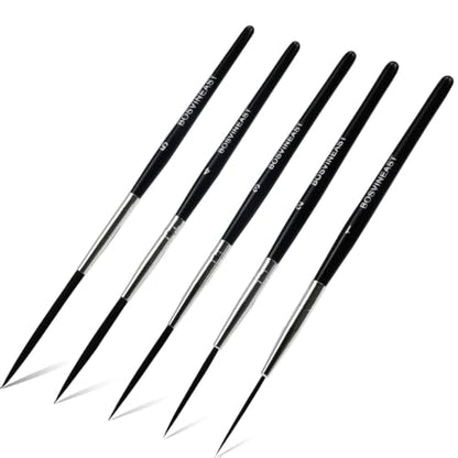 Rigger Liner Brushes for Painting, 5PCS Long Fine Detail Paint Brush Set, Script Liner and Pinstriping Brushes for Watercolor, Acrylic, Gouache, Lettering, Outlining and Miniature Art