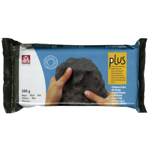 Activa Plus Clay, Black, 1.1lb, Natural Self-Hardening Air-Dry Artist Clay | Silky smooth, fine grain, all-purpose, excellent workability, minimal shrinkage, easily worked by hand or tool, non-staining