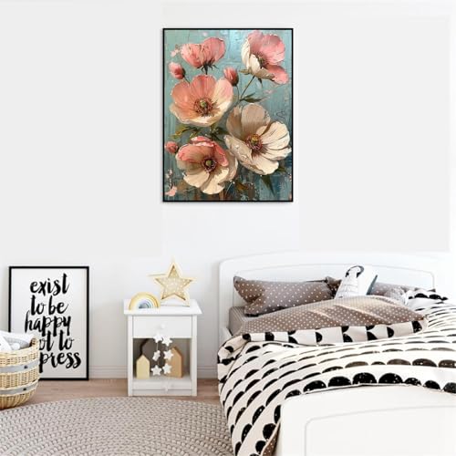 Paint by Numbers Kit for Adults,Flower DIY Paint by Number With Frame - color: MT6172