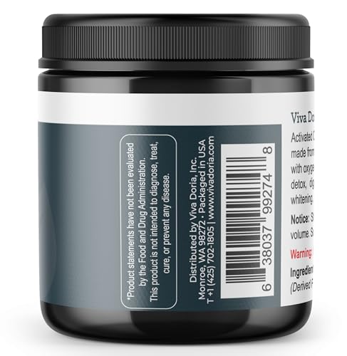 Viva Doria Activated Charcoal Powder, Hardwood Derived, Food Grade, 4 Oz - size: 4 Ounce (Pack of 1)