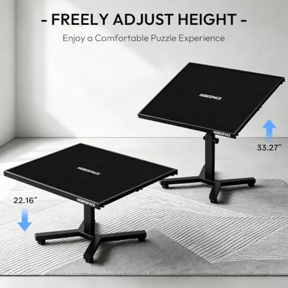 2000 Pieces Jigsaw Puzzle Table with Drawers & Legs, 41.34"x29.53" Metal Adult Puzzle Table (Stability Tested & Ergonomic), Adjustable Height & Tilt Angle, Wooden Puzzle Board with Wheels & Cover - color: Black（2000pcs）