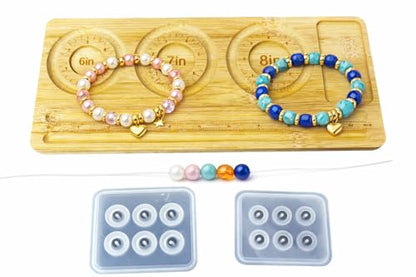 Daocaorenix Resin Bead Mold Set with Beading Board (Style A:12mm & 16mm Bead Molds + Large Beading Board)