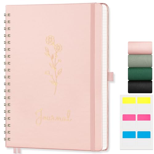 EMSHOI Graph Grid Spiral Journal Notebook, 140 Pages, B5 Size (7.4" x 10") - color: Rose Gold, style: B5 Graph