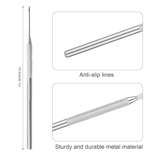 DIYOOHOMY 10 Pcs Clay Needle Tool Set, Metal Pin Polymer Air Dry Clay Sculpting Tools for Pottery Carving Scoring Dotting Modeling, Ceramic Detail DIY Craft Supplies - color: White-5