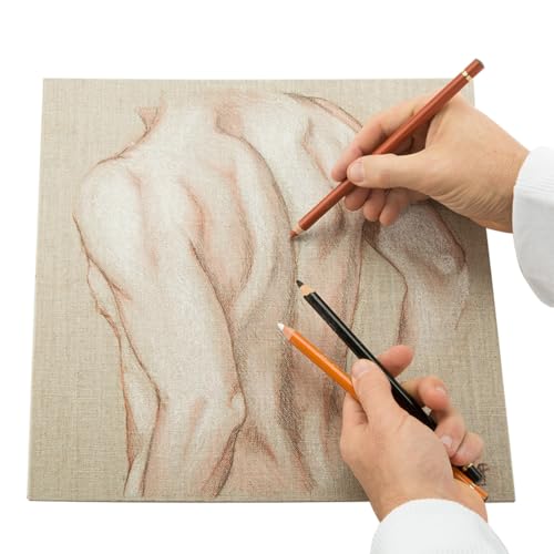 Senso Clear Primed Linen Panels - Medium Sampler Set of 12 Canvas Panels - 3 Each of Sizes 9x12, 11x14, 12x16, and 16x20 for Painting Oils, Acrylics, Pastels and More - size: Large Set of 12