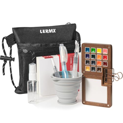 Mini Paint Palette Travel Kit - 15-Colors Pocket Artist Water Color Set
