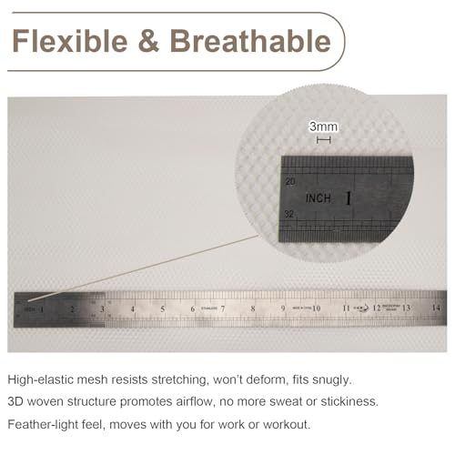 59" x 72"(2 Yards) White Mesh Fabric | Slightly Stretchy for Sewing Projects, Backpack Pocket and Straps, Netting Clothes and Shopping Bag - color: White