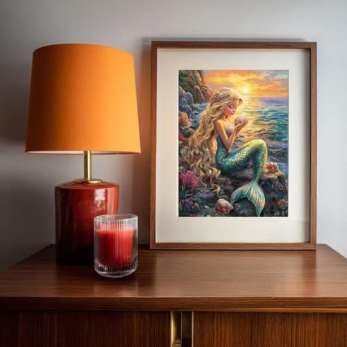 Milila Diamond Art Kits for Adults Full Drill Diamond Painting Kit(Mermaid) - color: Mermaid