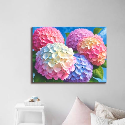 Muzagroo Art Diamond Paintings Kits for Adults Round Full Drill Diamond Art Kits for Beginners 5D Flowers Diamond Art Paintings Gem Art Kits Floral Diamond Dot Kits 30x40cm (Hydrangea) - color: Hydrangea