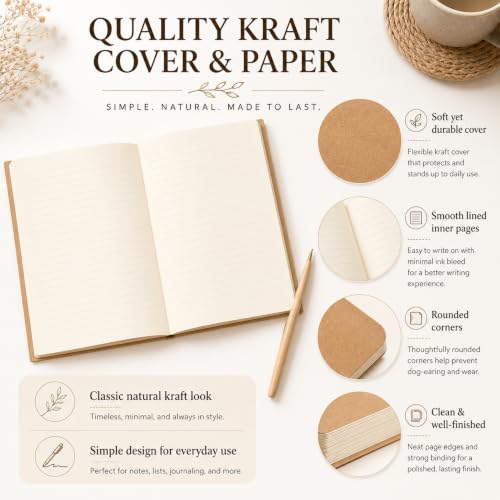 Mimorou 100 Pcs A5 Journals Notebooks Bulk,Brown,Lined - color: Brown, style: Lined