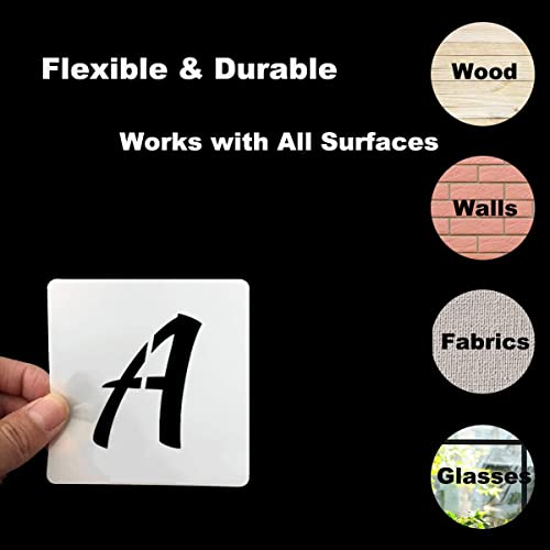 1 Inch Alphabet Letter Stencils for Painting - 70 Pack Letter and Number Stencil Templates with Signs for Painting on Wood, Reusable Numbers and Letters Stencils for Chalkboard Wood Signs & Wall Art - size: 1 Inch