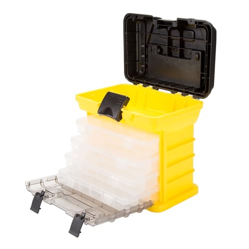Stalwart Portable Tool Box Small Parts Organizer, Yellow - color: Yellow