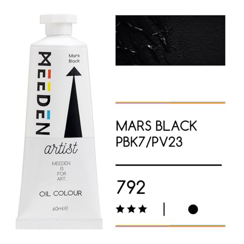 MEEDEN Artist Grade Oil Paint: Mars Black - 60ml/2oz Tube | Professional Art Paints and Supplies for Canvas Painting - color: Mars Black, size: 2 Fl Oz (Pack of 1)