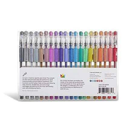 KINGART 400-20 Comfort Grip Gel Pens, Set of 20 Unique Metallic Colors - color: Metallic