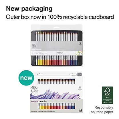 Winsor & Newton Studio Collection, Color Pencils, Set of 48 - style: 48 Color Pencils
