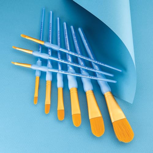 Royal and Langnickel Crafter's Choice Filbert and Wash Taklon Variety Brush Set - Gold (Pack of 9)
