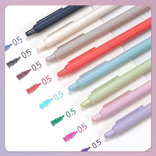 WRITECH Gel Pens Fine Point: 0.5mm Multicolor Ink Silent Click Pen 8ct - color: Multicolor-8ct