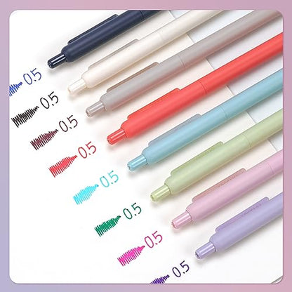 WRITECH Gel Pens Fine Point: 0.5mm Multicolor Ink Silent Click Pen 8ct - color: Multicolor-8ct
